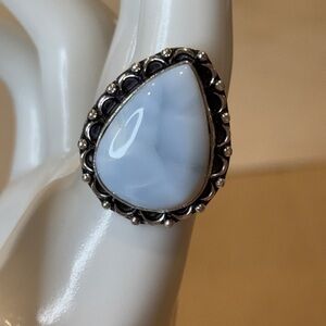 🆕 Owyhee Opal Gemstone And Sterling Silver Ring Size 8.5 - 🆕